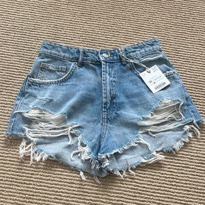 ZARA high rise curved shorts